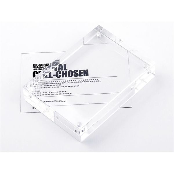 A6 crystal-clear acrylic photo frame with magnetic backing for versatile double-sided display