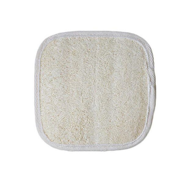 12cm square natural loofah sponge pad for eco-friendly exfoliating in bath or shower