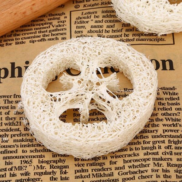 Natural handmade loofah slices for DIY soap making, facial cleansing, and scrubbing