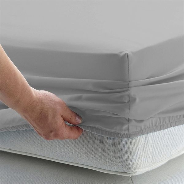 Elastic-fitted solid bed sheet in plain design for King/Queen mattresses, Russia size 160x200cm