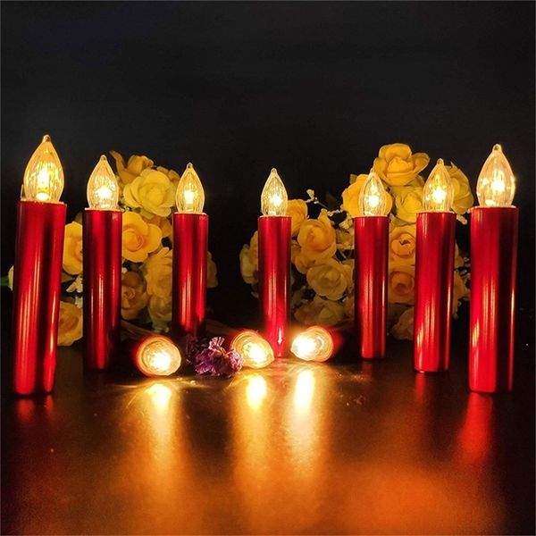 Flameless LED candles for Christmas decor, small tea lights, electronic candles in a gift bag T200601