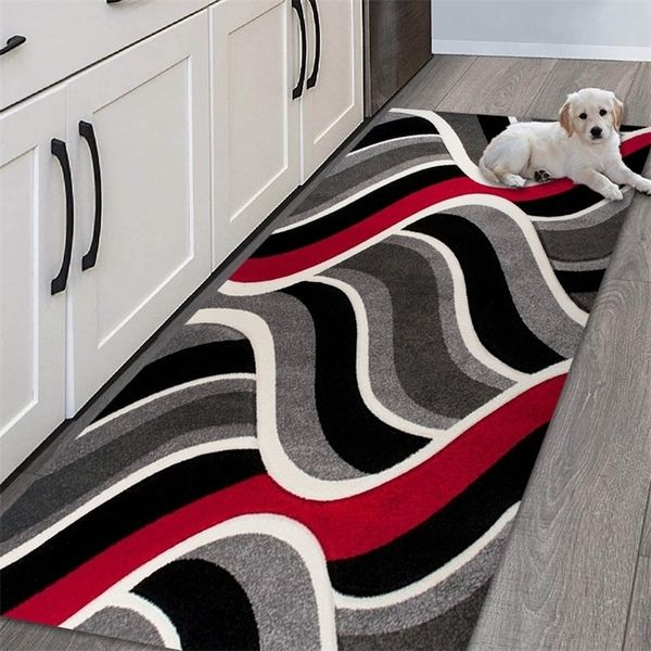 Modern kitchen and home entrance doormat for hallway, bedroom, living room, balcony, and bathroom with anti-slip long rug design