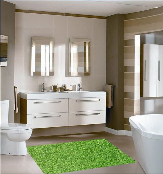 Plastic Home Decor Carpet, Artificial Turf Lawn, Non-Slip PVC Door Mat, Waterproof Casual Decor