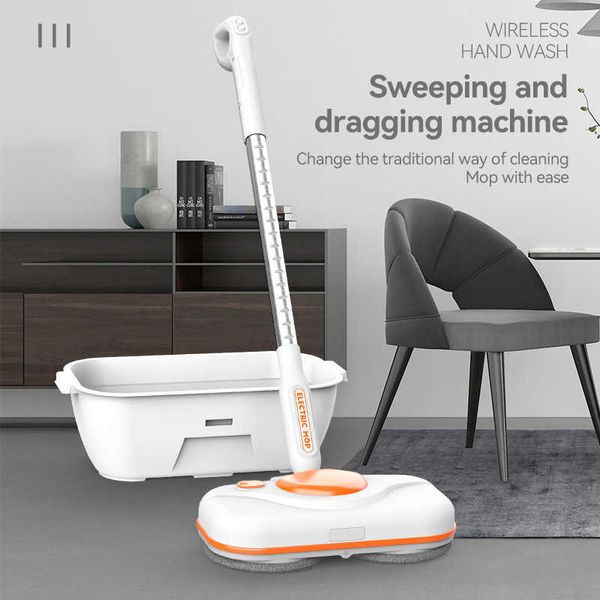 HT New 2022 Hand-Held Wireless Electric Smart Hands-Free Scrubber Steam Spray Multi-Function Mop Household Cleaning Tools