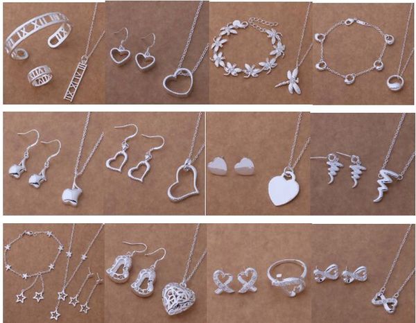 Free tracked shipping for a stylish 12-piece 925 silver jewelry set for women