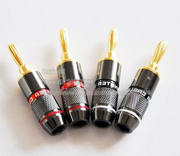 Conectores de Ã¡udio de alta qualidade Material de cobre Monstro Adaptador de alto-falante com plugue de banana banhado a ouro/3 PARES (6 PCS