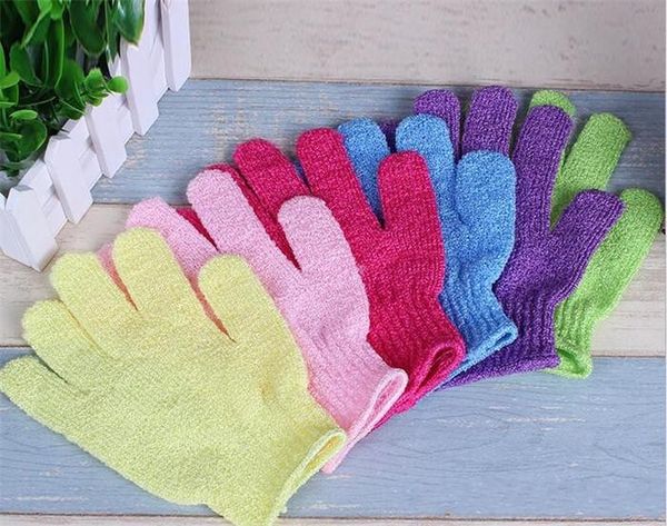100pcs/lot exfoliating bath gloves with five-finger design, comfortable and healthy, free shipping included