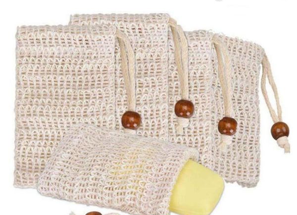 Natural exfoliating mesh soap pouch for shower, keeps soap dry and foamy with free DHL shipping