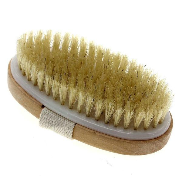Wooden body brush for spa and shower back massage