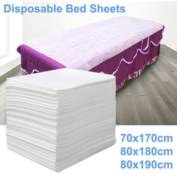 Disposable bed sheets for beauty salons and spas, available in thin and thick SMS nonwoven breathable options, ideal for travel use