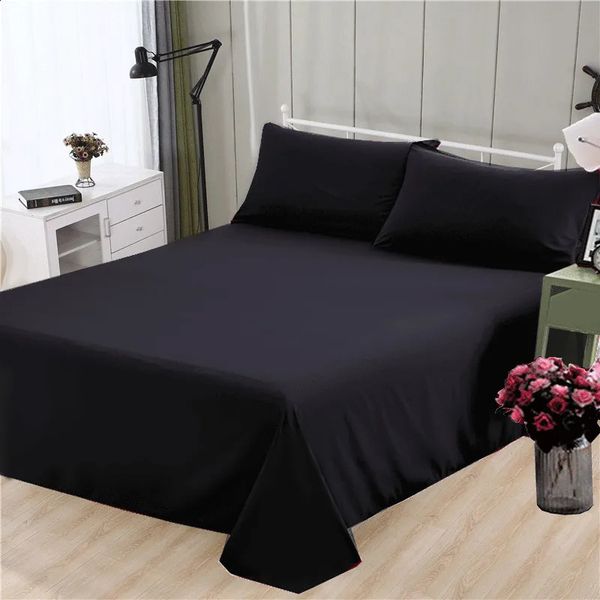 High-quality 100% polyester flat-colored bed sheet in customizable sizes for spring, summer, and autumn