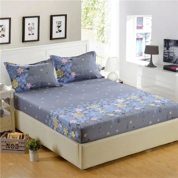 1-piece 100% polyester mattress cover with four corner elastic bands and riveted design