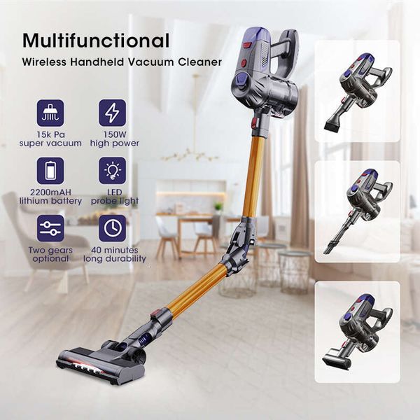 15kPa Folding Wireless Vacuum Handheld Powerful Suction LED Light 35min Use Home or Cleaner Mite Removal