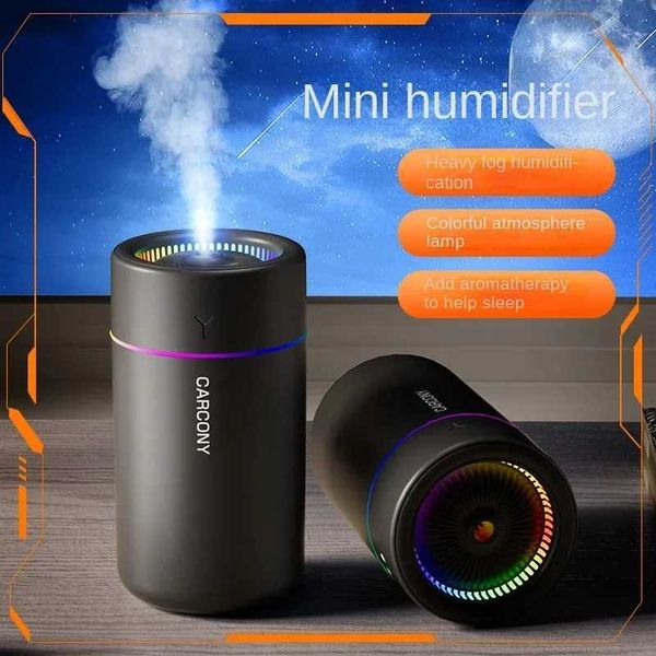 280ML Mini Air Humidifier for Heavy Fog Volume Color Light Silent Aroma Diffuser Home Car Bedroom Essential Oil Aromatherapy Y240926