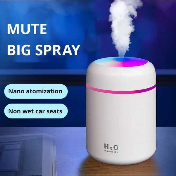 USB cold fog spray portable 300ml electric air humidifier aromatic oil diffuser with color night light suitable for household cars Y240926