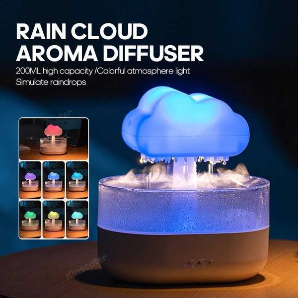 KINSCOTER Rain Cloud Aromatic Diffuser Zen Raindrop Air Humidifier Essential Oil Diffuser USB Desktop Ultrasonic spray Y240926