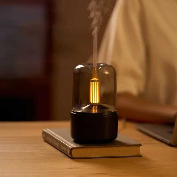 New Candlelight Aroma Diffuser Portable 120ML USB Air Humidifier Essential Oil Cold Mist Generator Nebulizer with LED Night Light Y240926
