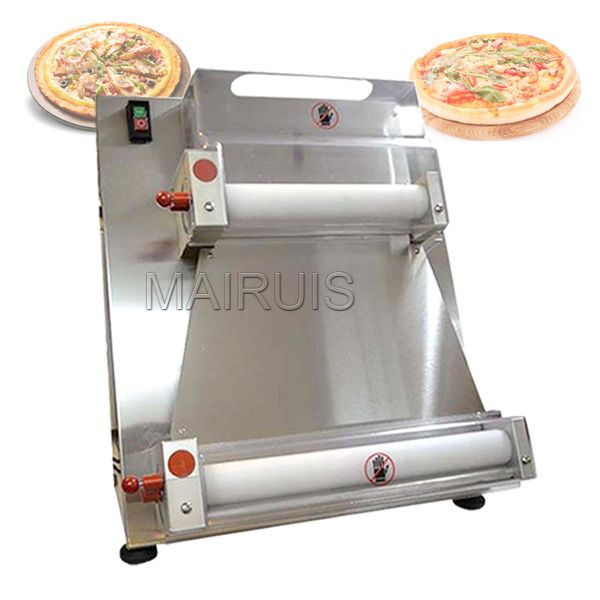 Commercial electric pizza dough press for automated bakery use