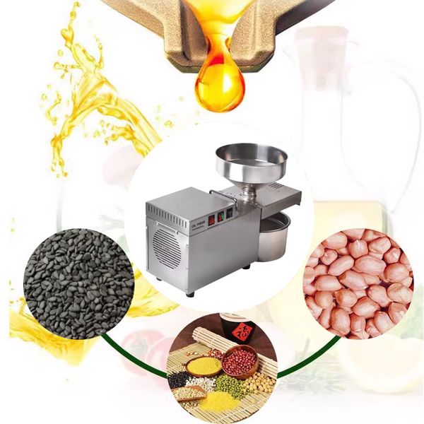 Oil Press Machine for Home Use with Temperature Control for Extracting Peanut, Sesame, and Soybean Oils