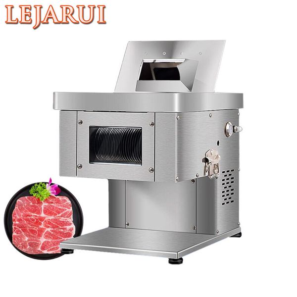 Electric meat slicer with stainless steel blades for home and commercial kitchen use