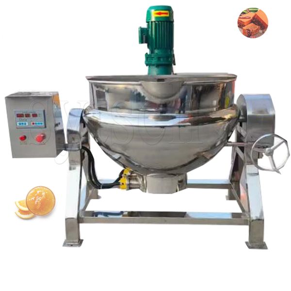 Industrial-grade jacketed kettle for cooking tomato paste, soup, and sugar melting