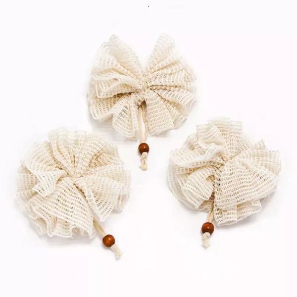 Ramie bath brushes for exfoliating, creating rich lather in home spa showers, ideal for face and body scrubbing