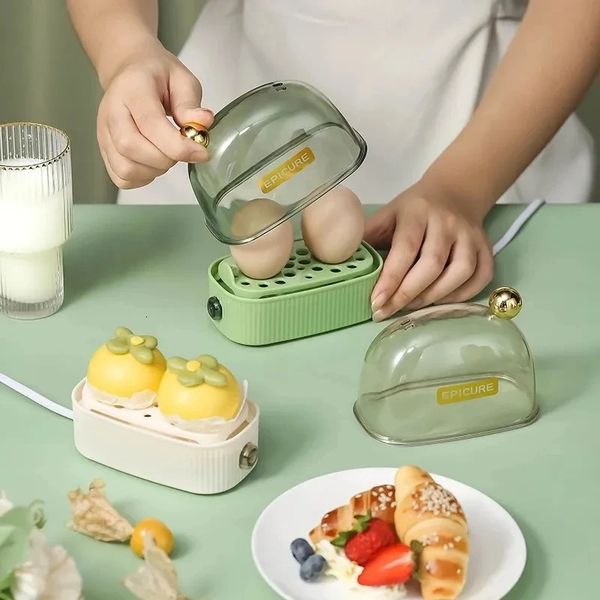 multifunctional 120W 220V Electric Egg Boiler Automatic Power Off Mini Breakfast Machine Cookers Portable Food Steamer 240307