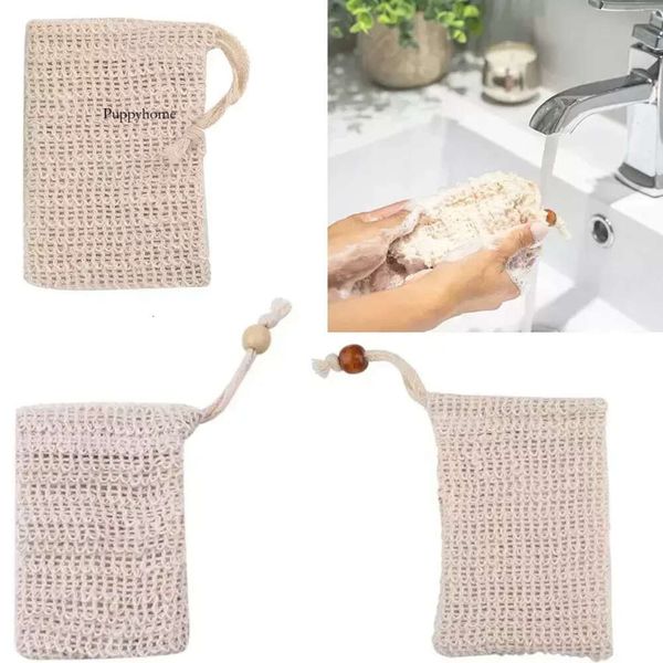 Natural organic ramie soap bag for exfoliating and moisturizing in shower or spa