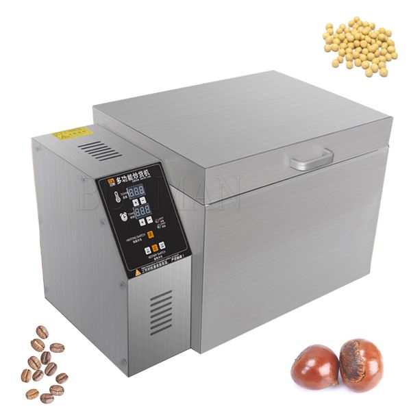 Commercial nut roasting equipment for frying peanuts, chestnuts, and sesame with multi-functional baking capabilities