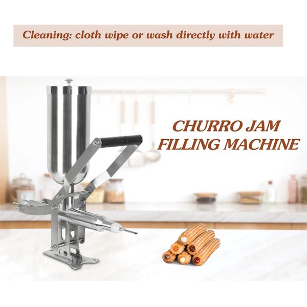 Stainless steel jam dispenser for bread, churros, and cream filling