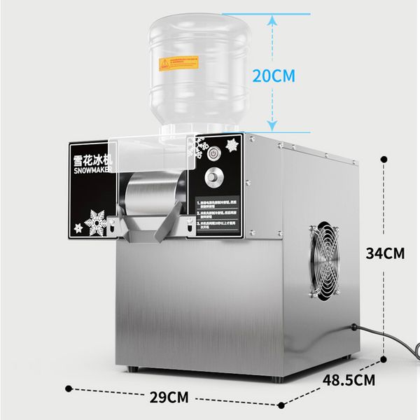 60kg/4h snowflake ice maker for coke, juice, and red wine, featuring a snow sponge crusher and automatic commercial operation