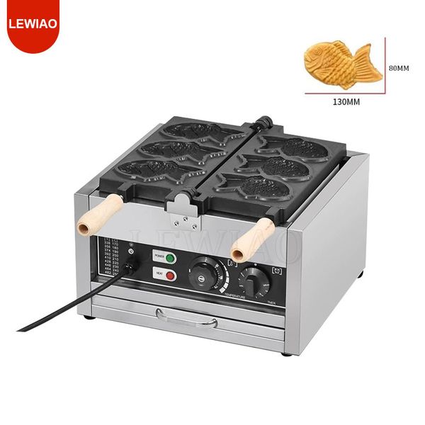 Taiyaki Maker 3PCS Fish Shaped Waffle Maker Machine 1400W Ice Cream Taiyaki Maker Non-Stick Coating