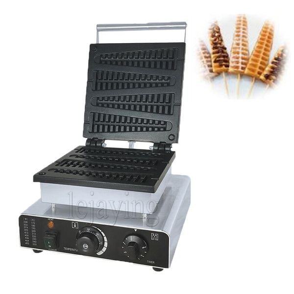 Pine-shaped waffle maker with non-stick electric cooking surface for lolly waffles