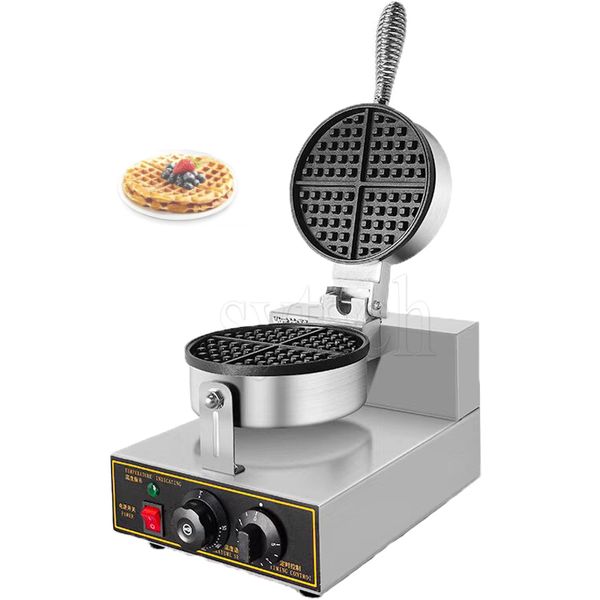 Commercial Round Waffle Maker Nonstick 1200W Stainless Steel 110v 220v Temperature Time Control Suitable