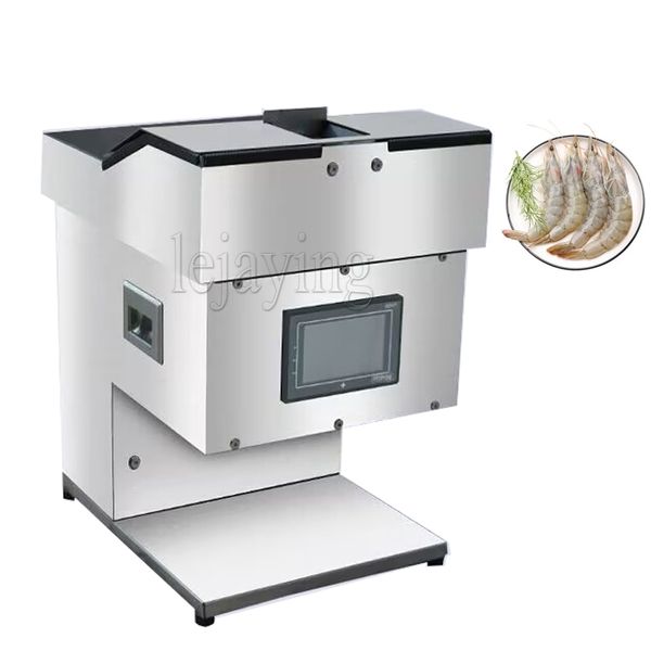Commercial-grade shrimp peeling and back ripping machine for butterfly cuts