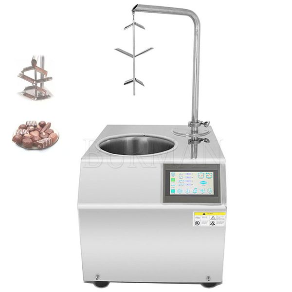 Electric 7L chocolate tempering and molding machine with food-grade stainless steel construction