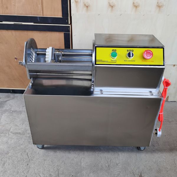 Electric French fry cutter featuring 6mm, 9mm, 13mm and 8-wedge blades, 110V 40W stainless steel potato chip machine