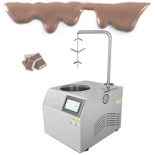 Commercial-grade 7L electric chocolate tempering machine with automatic stainless steel dispenser