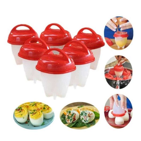 Egg Boilers Egg Boiler Poachers Steamer Multi Functional Egg Slicer Cutter Silicone Egg Cups Boilers White Red Yolk Divider S247114 S247117