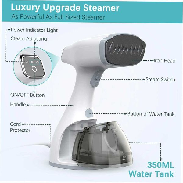 1500W handheld steam clothing iron LCD display travel steam preheating 20s 350ml large capacity 2 steam mode new nozzle Y241101