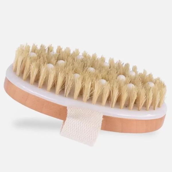 PPR Soft Bead Bristles Shower Brush with natural boar bristles gently exfoliates dry skin and removes dead cells, suitable for all genders