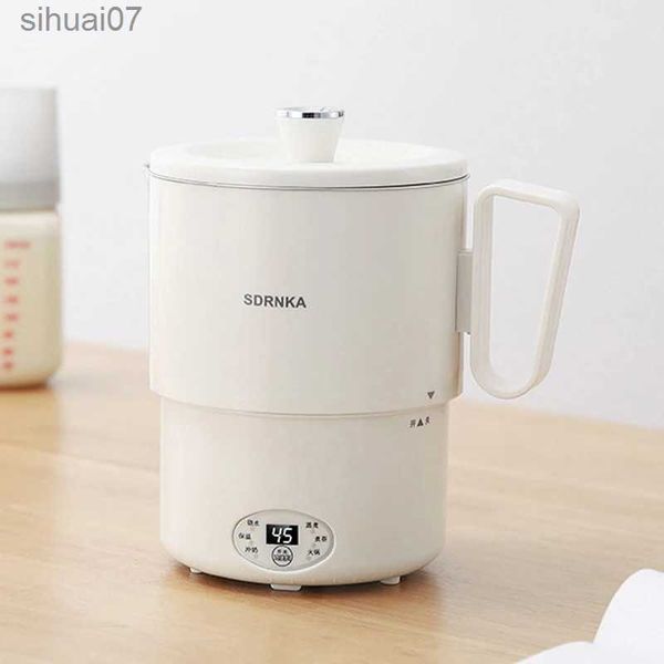 Electric Kettles Insulated electric kettle mini folding water boiler 1L multifunctional health pot portable multi-purpose for dormitory trav