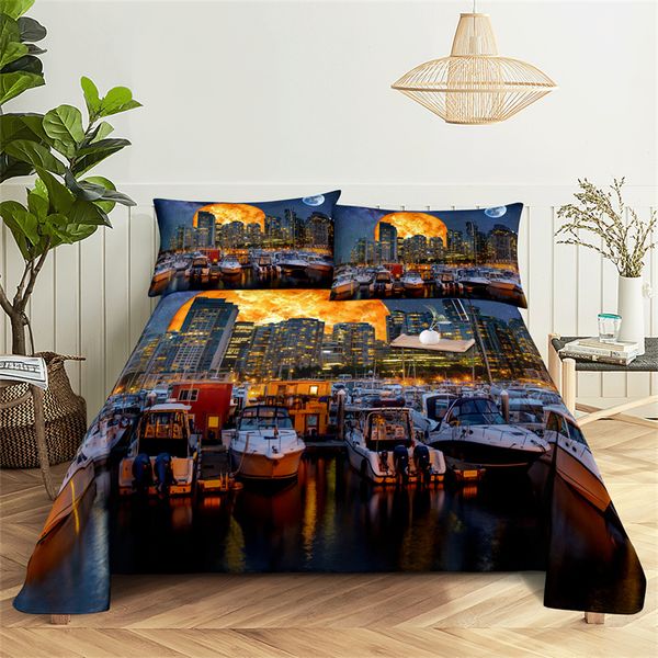 Cityscape Sheet Set featuring New York bedding with sheets and pillowcases in sizes 0.9/1.2/1.5/1.8/2.0m