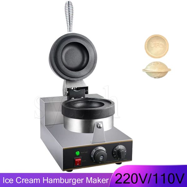 Commercial-grade ice cream sandwich and panini press machine for waffles, gelato, and more, compatible with 110V and 220V