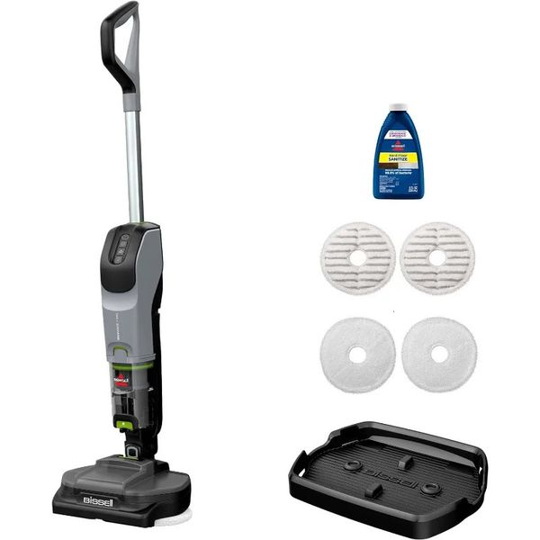 Cordless Vac Hard Floor Spin Mop Vacuum LayFlat MultiUse Cleaning Sanitize Formula 240408