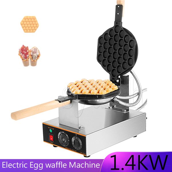 Bubble Waffle Maker Electric Egg Waffle Machine 180 Rotated Stainless Steel Non Stick Commercial Eggettes Puff Cake Snack