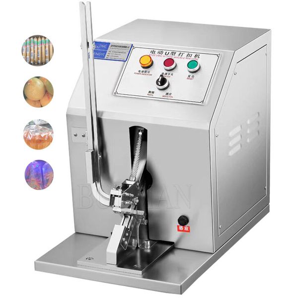 Commercial electric U-shaped sausage clipper for sealing and tying plastic bags in supermarkets