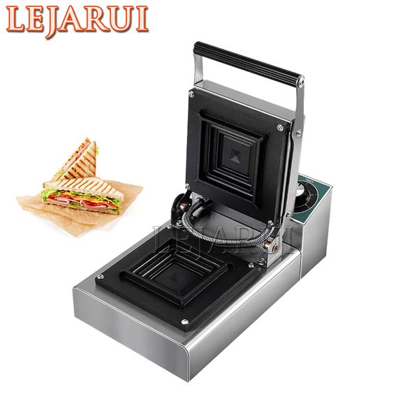 110-220V single-head commercial electric panini toaster for making pocket bread, square sandwiches, snacks, and mini waffles
