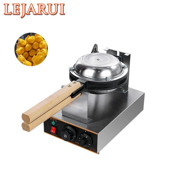 1400W electric egg waffle maker with 180° rotation, stainless steel construction, dual voltage 110/220V