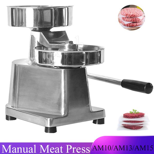 Manual Hamburger Press for Forming Round Burger Patties - Heavy Duty Patty Shaping Machine
